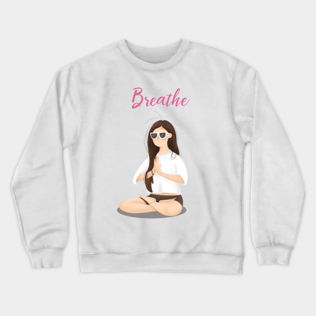 Breathe Crewneck Sweatshirt by Gummy Illustrations